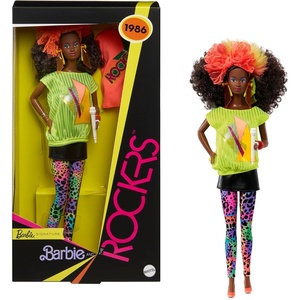 Barbie Signature Doll, and the Rockers Collectible Repro Doll, 40th Anniversary of 1986 Line, Doll Stand and Displayable Packaging(Dee-Dee)