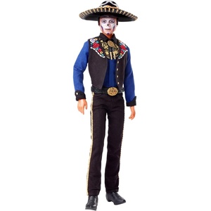Barbie Signature Fashion Doll, 2022 Día De Muertos Ken Collectible Wearing Shirt, Vest & Sombrero with Calavera Face Paint