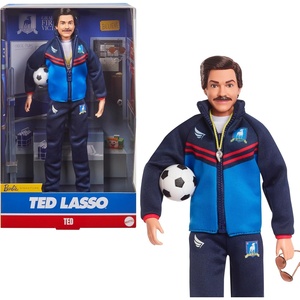 Barbie Signature Fashion Doll, Ted Lasso Wearing Blue Tracksuit with AFC Richmond Logo, Collectible in Displayable Packaging(Multi-coloured)