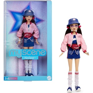 Barbie Signature My Scene Nolee Doll and Accessories, Y2K-Inspired Outfit with Sporty Matching Set, Cropped Jacket, Leg Warmers and Doll Stand