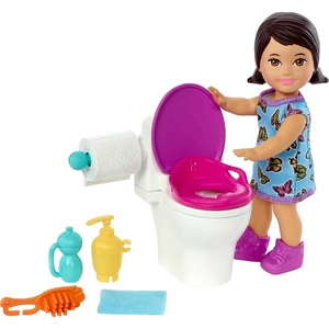 Barbie Skipper Babysitters Inc Baby Small Doll & Accessories, First Tooth Playset with Appearing & Disappearing Tooth(Potty)