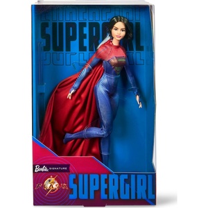 Barbie Supergirl Collectible Fashion Doll from The Flash Movie Wearing Red & Blue Suit with Cape, Display Stand Included