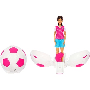 Barbie Team Roll and Reveal Soccer Player Doll and Accessories with Brunette Fashion Doll & 8 Surprises and a Soccer Ball Encasement(Soccer)