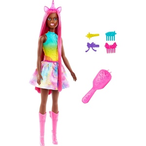 Barbie Unicorn Doll with 7-Inch-Long Magenta Fantasy Hair & Colorful Accessories for Styling Play, Themed Headband & Tail(Unicorn)