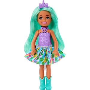 Barbie Unicorn-Inspired Chelsea Doll with Lavender Hair, Unicorn Toys, Horn Headband and Detachable Tail(Green Hair Unicorn)