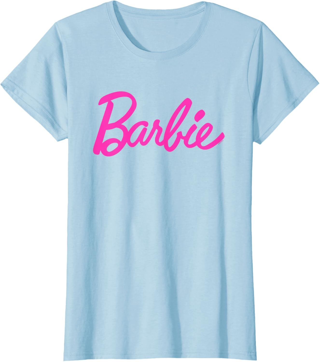 imageBarbie Classic Script Pink Logo TShirtBaby Blue