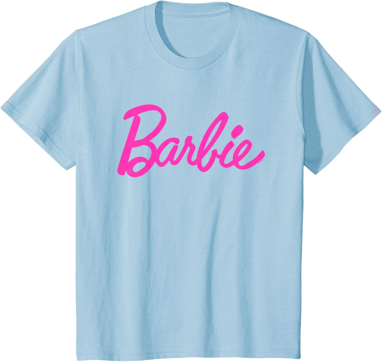 imageBarbie Classic Script Pink Logo TShirtBaby Blue