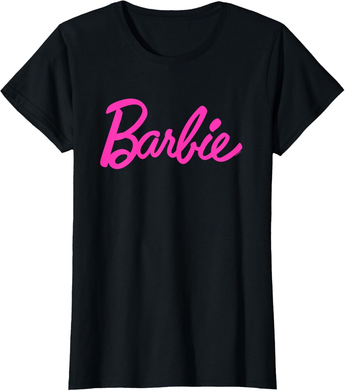 imageBarbie Classic Script Pink Logo TShirtBlack