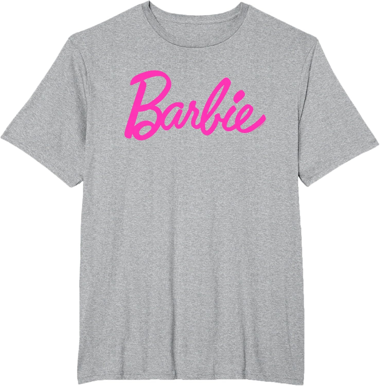 imageBarbie Classic Script Pink Logo TShirtHeather Grey