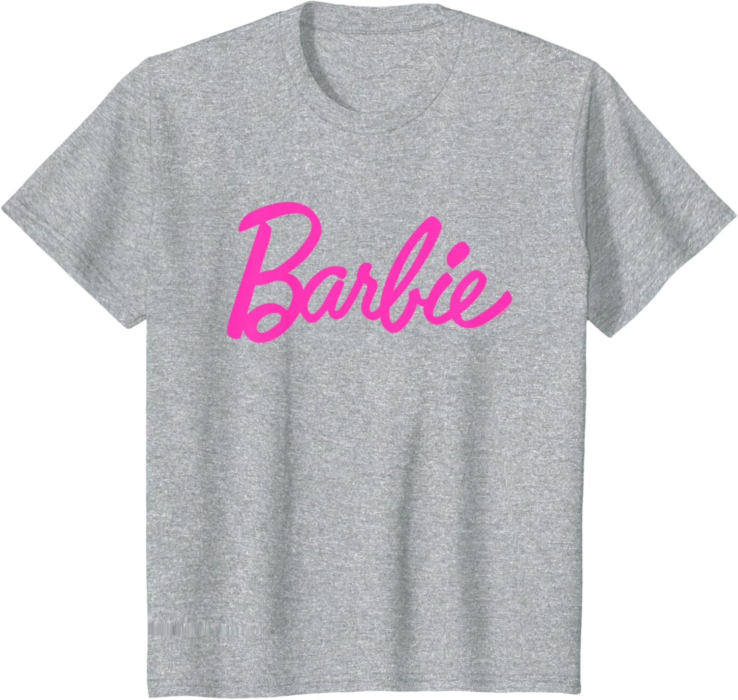 imageBarbie Classic Script Pink Logo TShirtHeather Grey