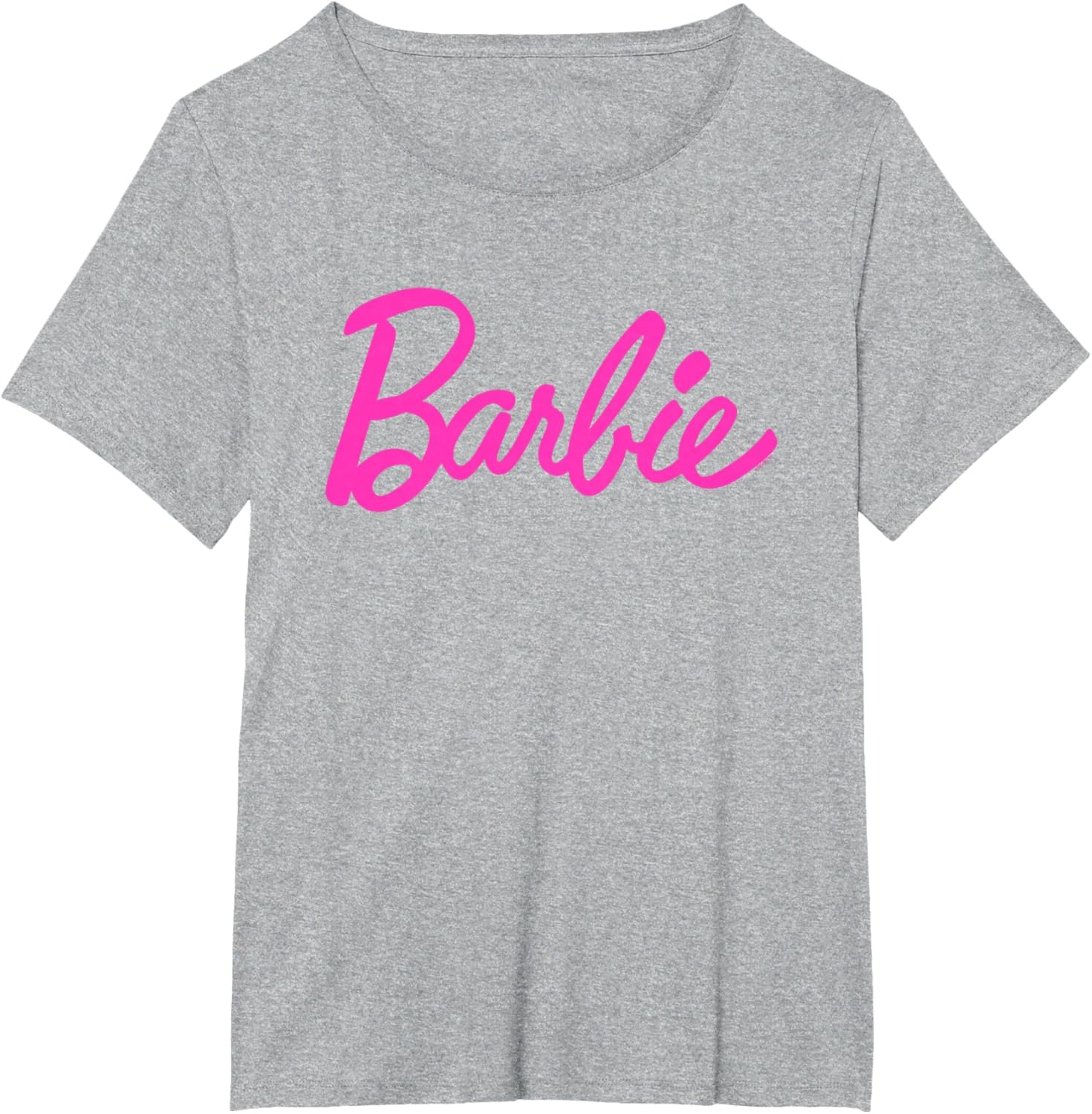 imageBarbie Classic Script Pink Logo TShirtHeather Grey