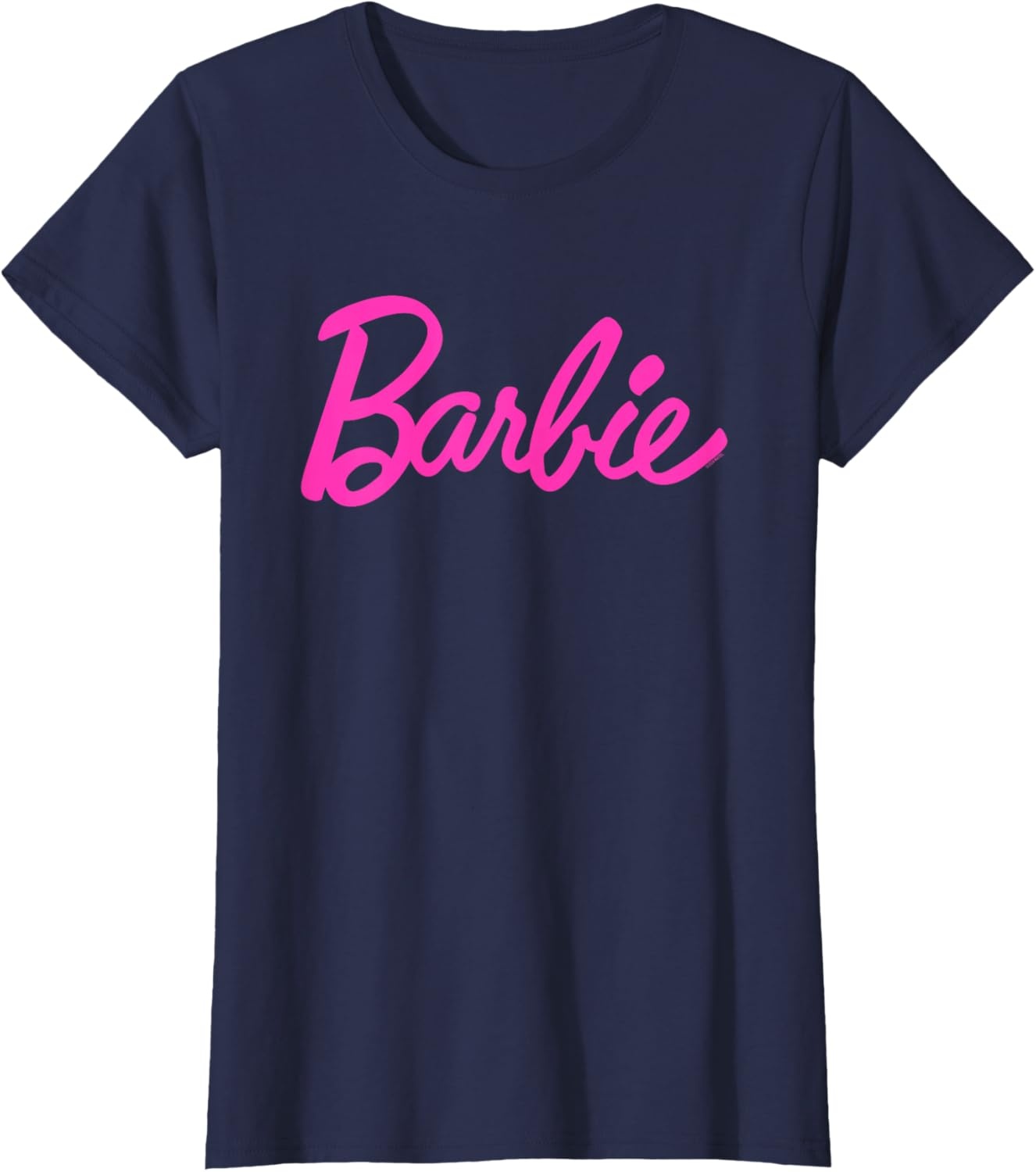 imageBarbie Classic Script Pink Logo TShirtNavy Blue