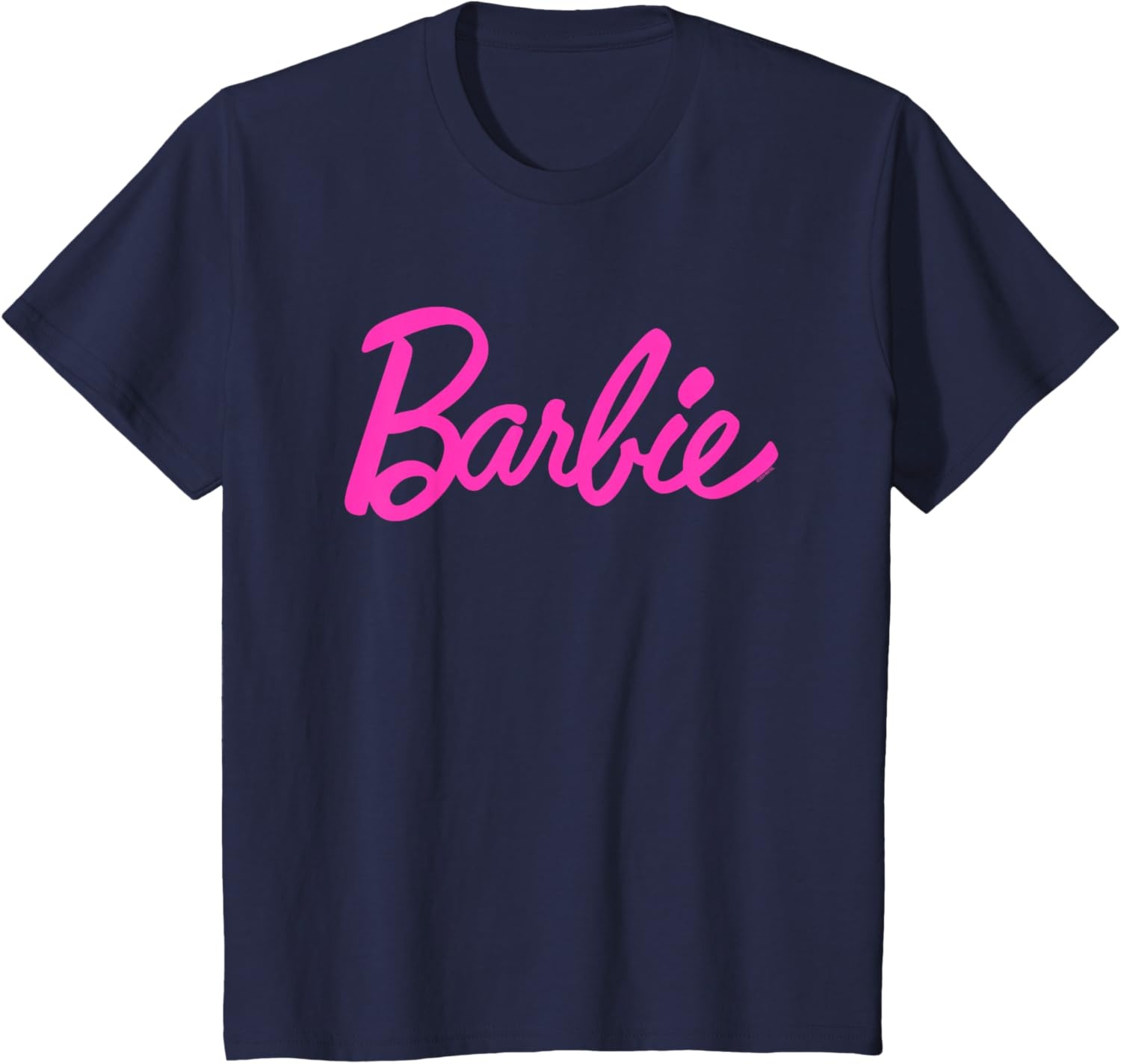 imageBarbie Classic Script Pink Logo TShirtNavy Blue