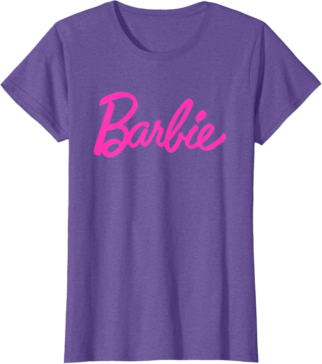 imageBarbie Classic Script Pink Logo TShirtPurple Heather