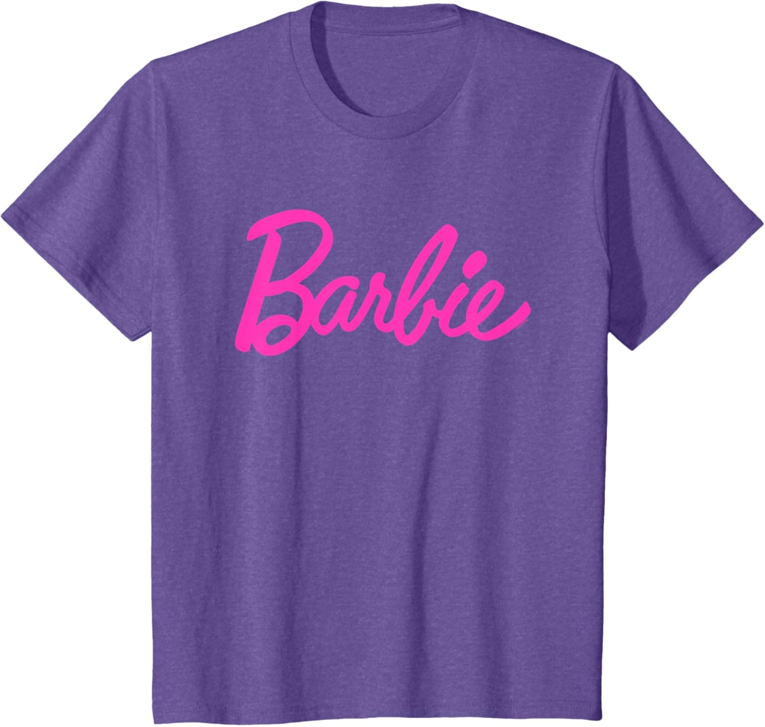 imageBarbie Classic Script Pink Logo TShirtPurple Heather