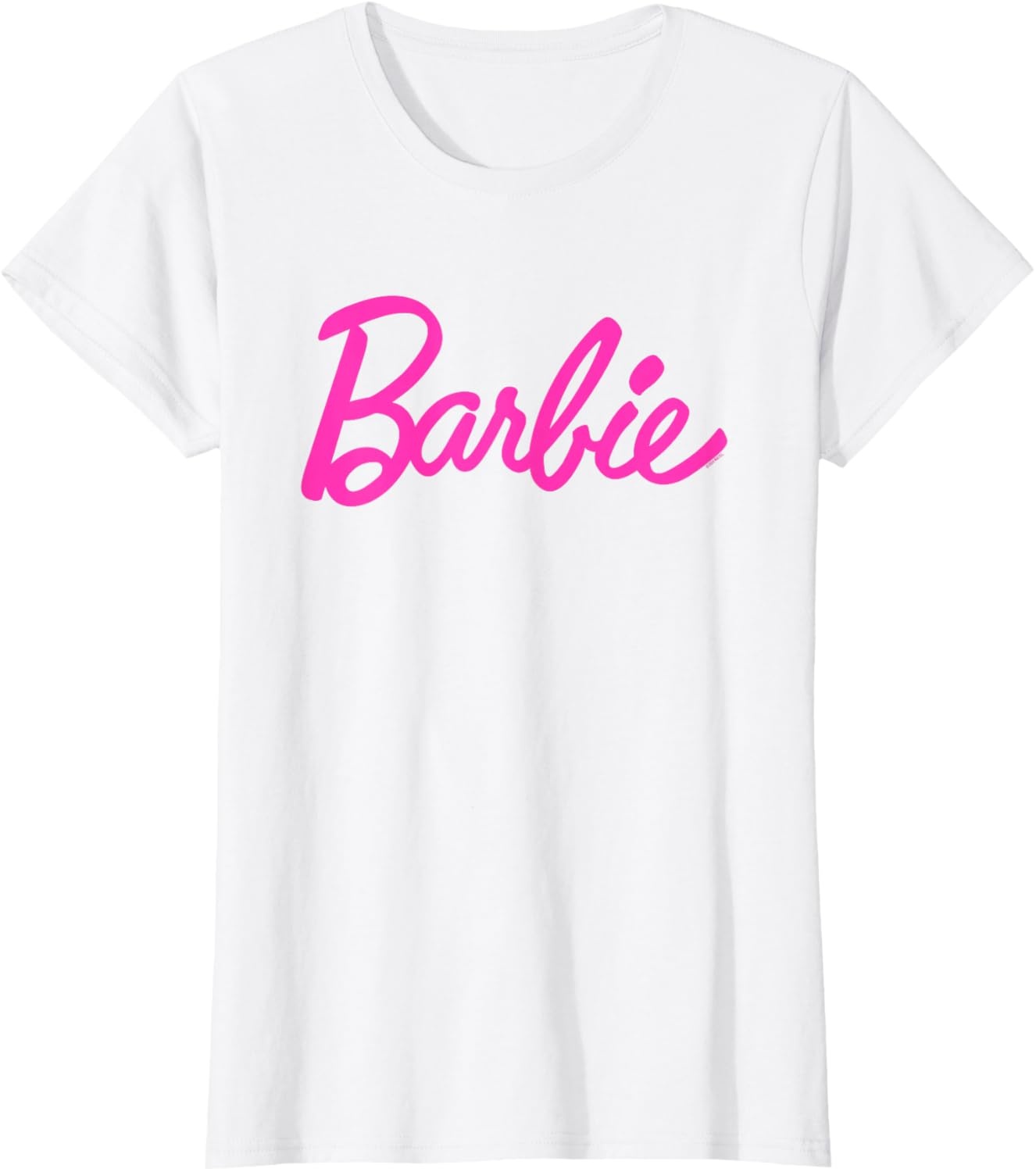 imageBarbie Classic Script Pink Logo TShirtWhite