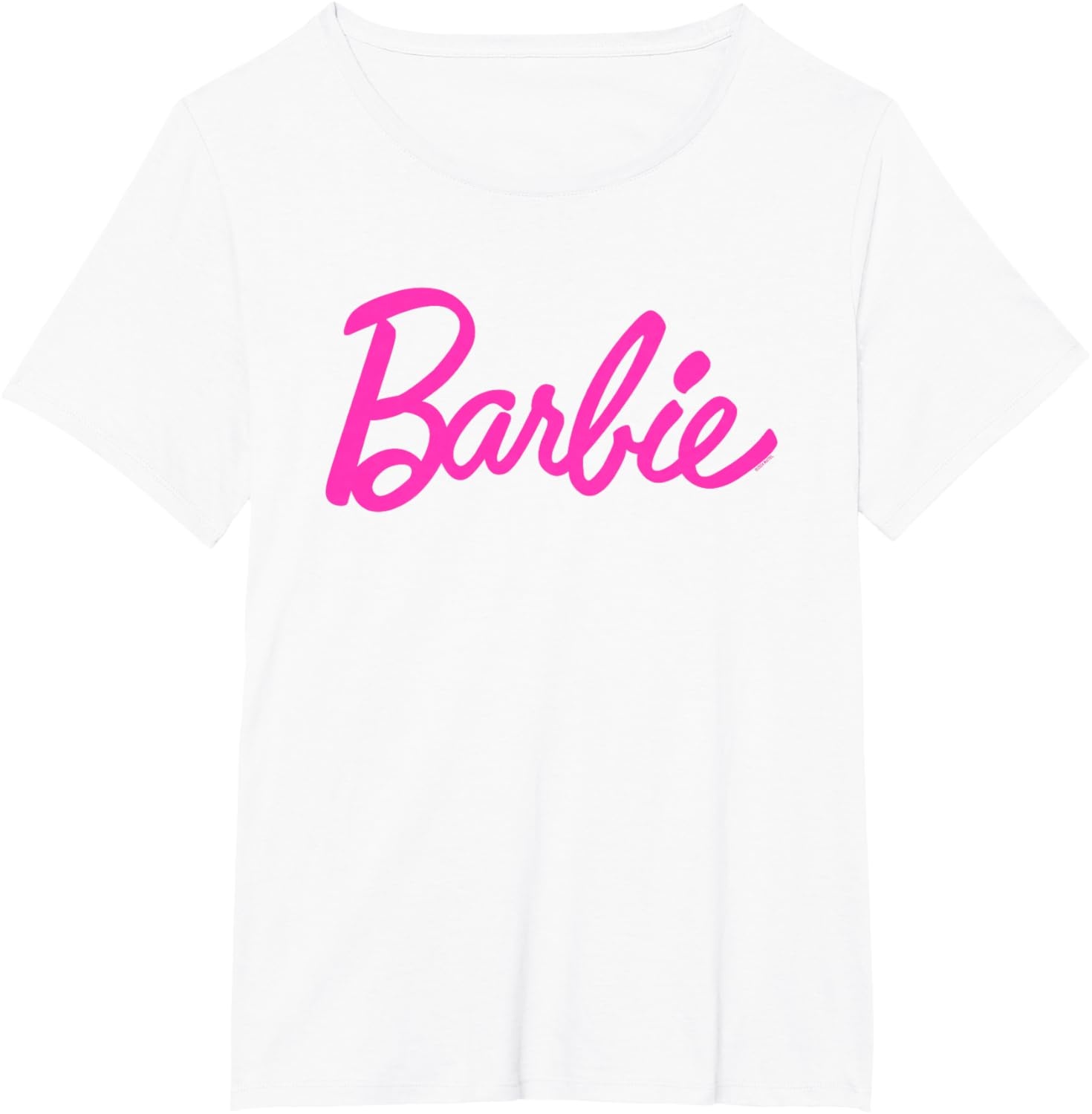 imageBarbie Classic Script Pink Logo TShirtWhite