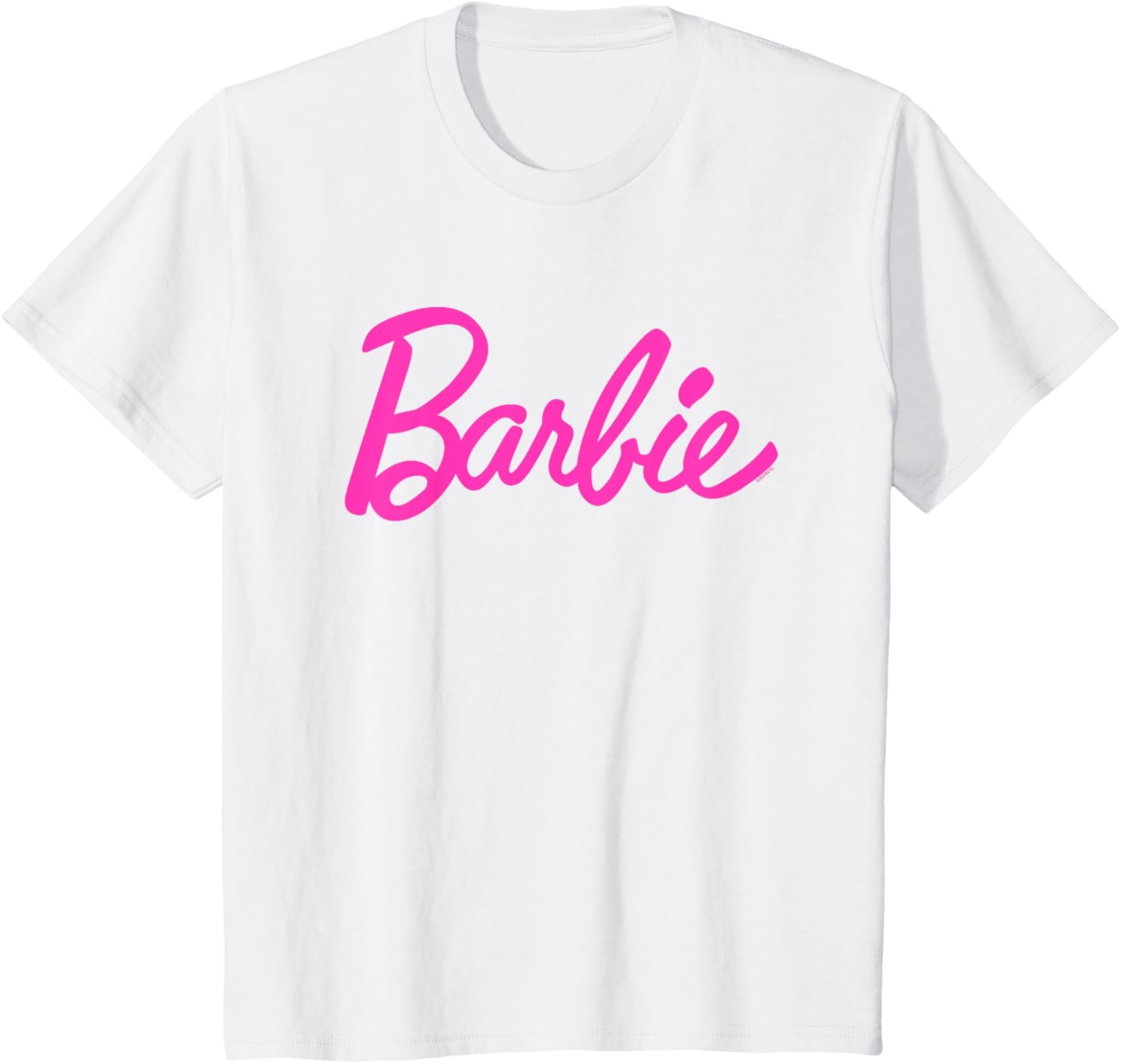 imageBarbie Classic Script Pink Logo TShirtWhite