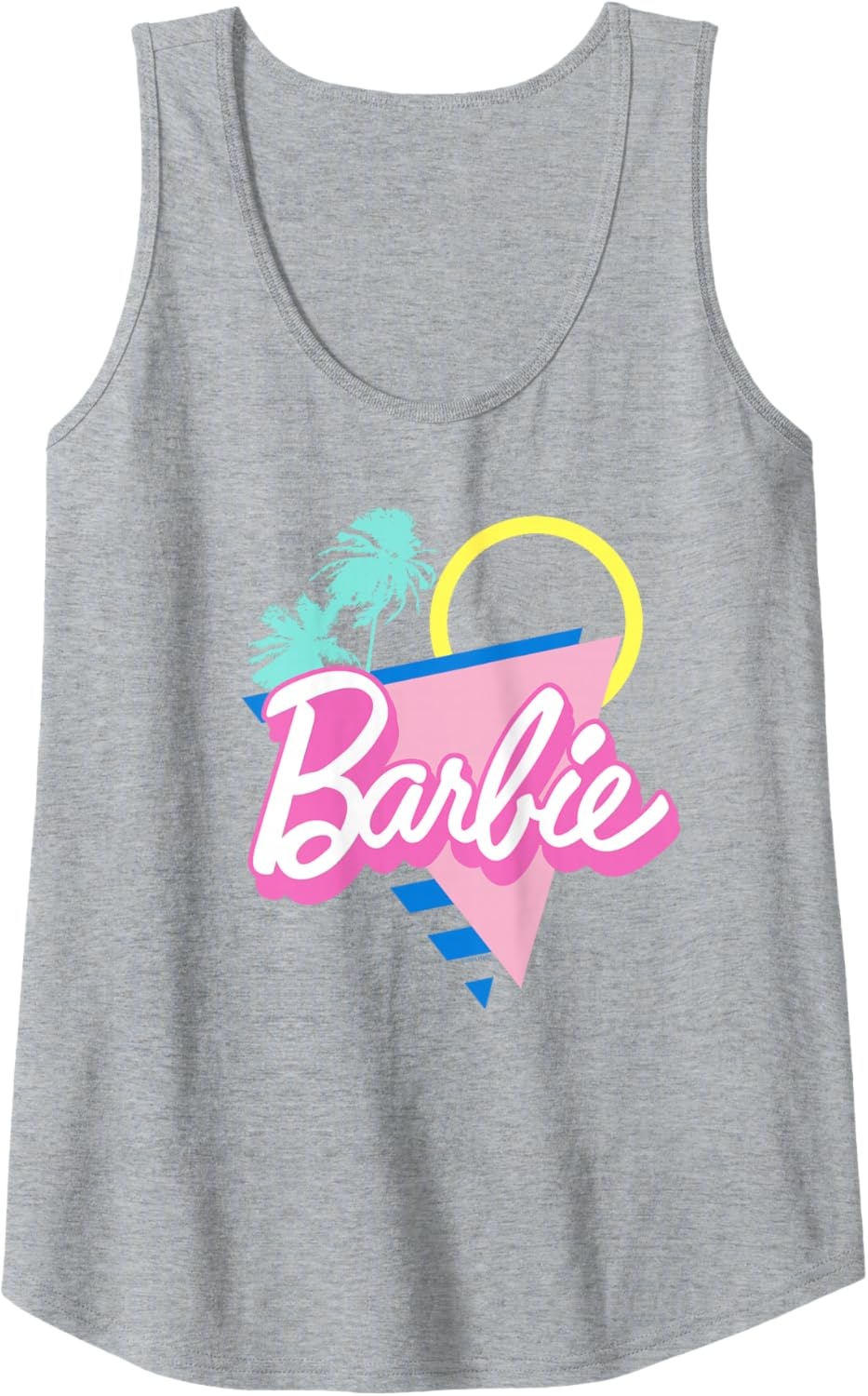imageBarbie 90s Retro Logo Bright Pink Tank TopHeather Grey