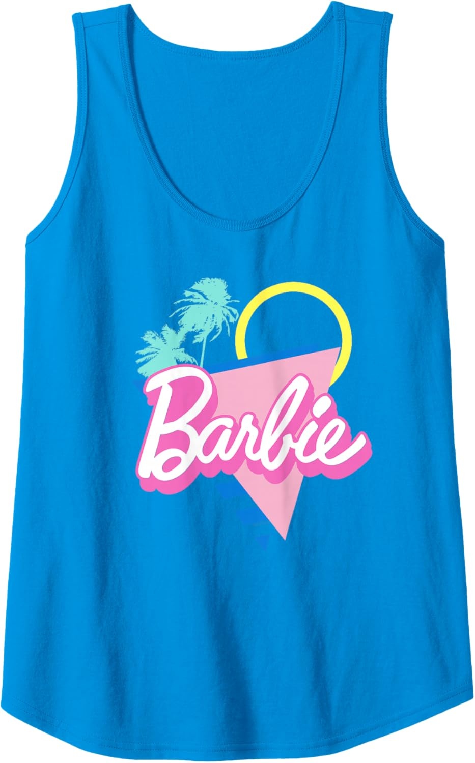 imageBarbie 90s Retro Logo Bright Pink Tank TopSapphire Blue