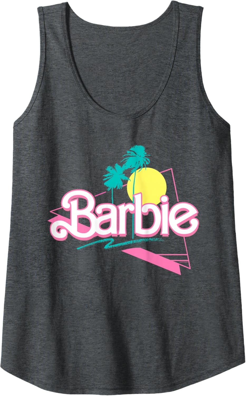 imageBarbie 90s Retro Logo Tank TopDark Heather Grey
