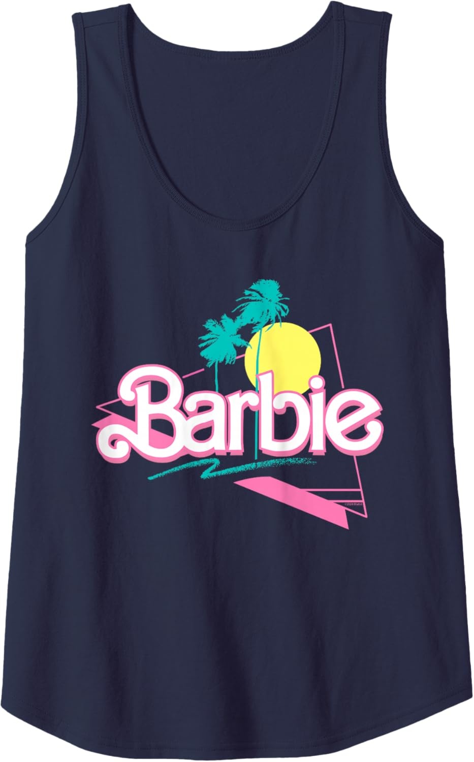 imageBarbie 90s Retro Logo Tank TopNavy Blue
