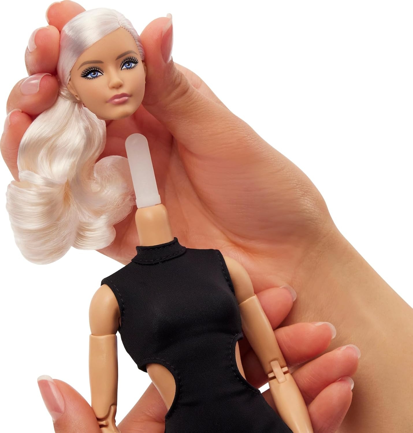 imageBarbie Basics Model 02 Collector Doll with Blonde Hair Black Mini Dress amp Gladiator Boots Universalfit Fashions Posable Body amp Swappable Doll HeadMulticolor