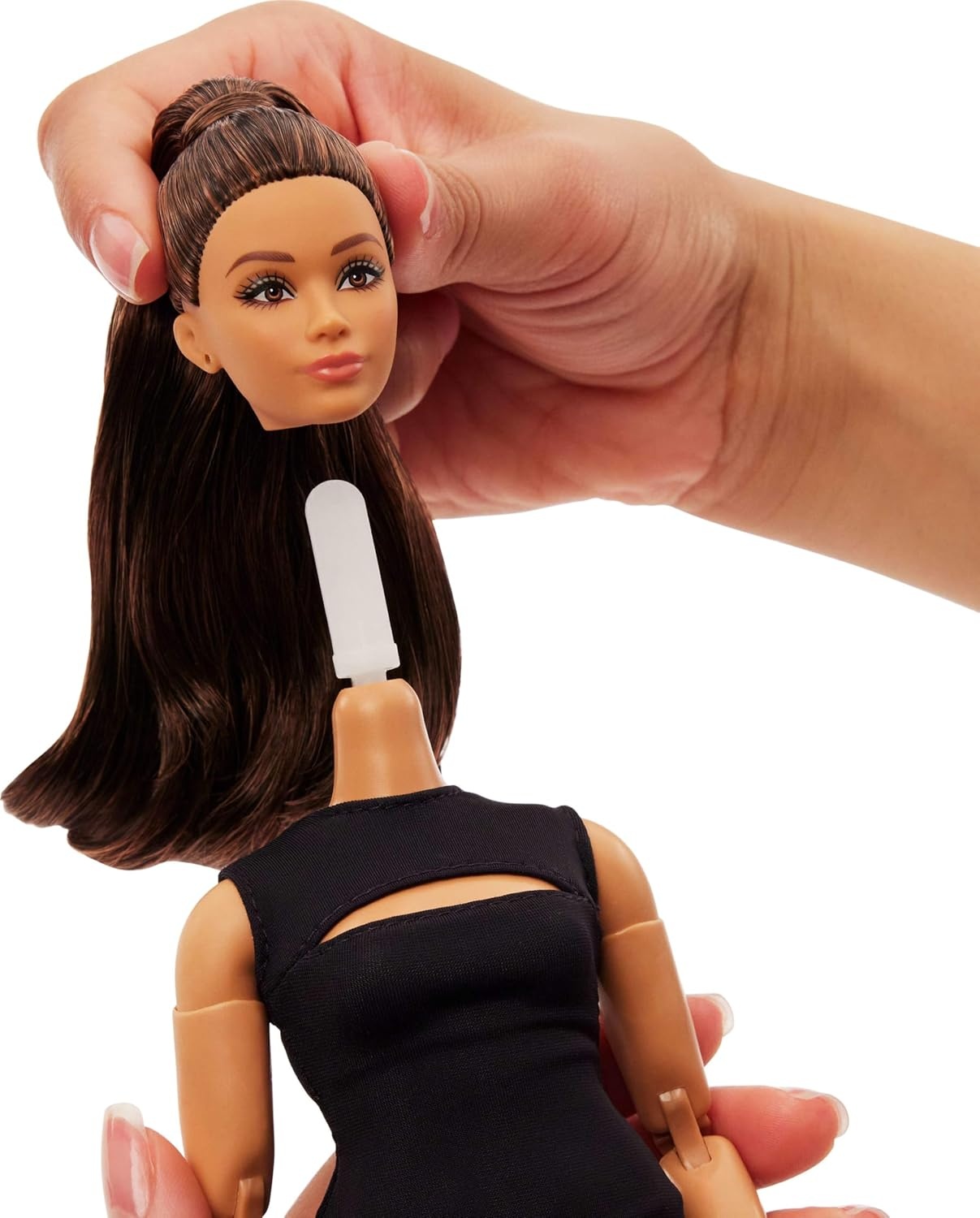 imageBarbie Basics Model 05 Collector Doll with Brunette Hair Black Mini Dress amp Heels Universalfit Fashions Posable Curvy Body amp Swappable Doll Head