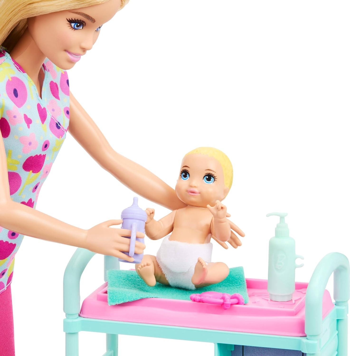 imageBarbie Careers Baby Doctor Playset with Blonde Fashion Doll 2 Baby Dolls Exam Table amp Accessories