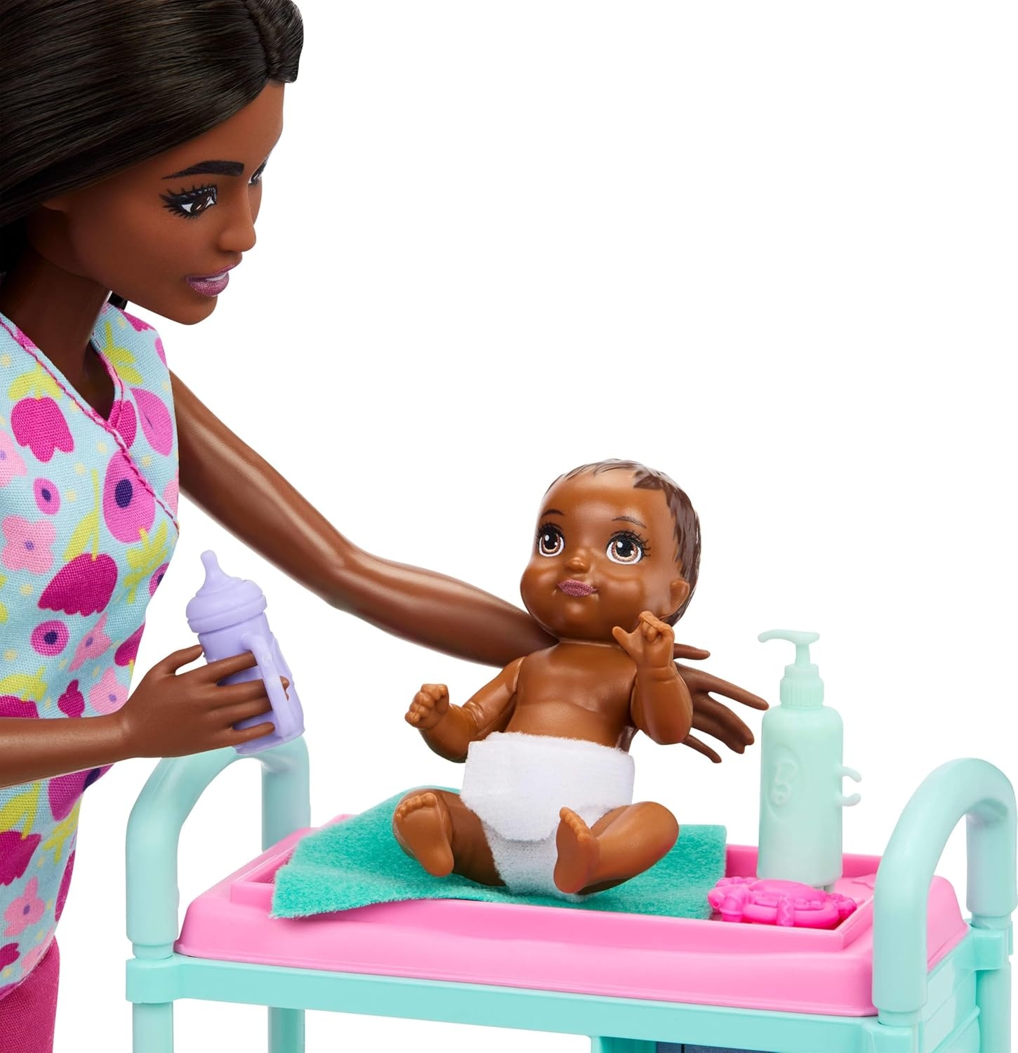 imageBarbie Careers Baby Doctor Playset with Brunette Doll Wearing Scrubs 2 Baby Dolls Examination Table amp AccessoriesMulticolor
