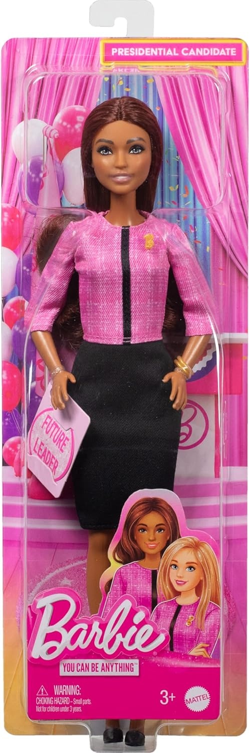 imageBarbie Careers Doll amp Accessories Future Leader with Light Brown Hair Wearing Outfit with 2 Golden Bracelets amp B Pin Includes Sticker for Kids
