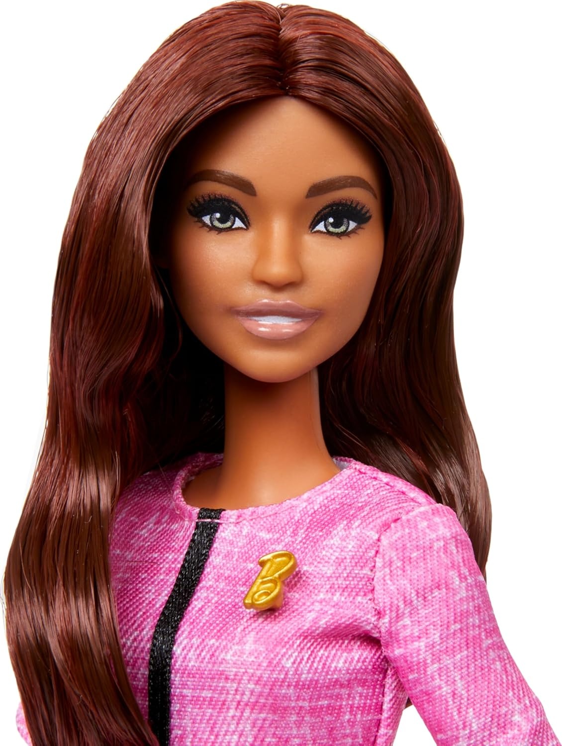 imageBarbie Careers Doll amp Accessories Future Leader with Light Brown Hair Wearing Outfit with 2 Golden Bracelets amp B Pin Includes Sticker for Kids