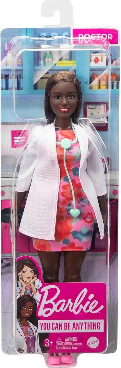 imageBarbie Careers Fashion Doll amp Accessory Doctor with Curvy Body Type amp Brunette Hair Wearing Coat amp Flats with StethoscopeDoctor
