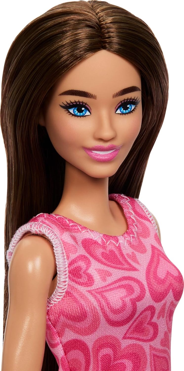 imageBarbie Careers Teacher Playset with Fashion Doll Wearing Removable Dress Toddler Small Doll Classroom Board amp AccessoriesHeart Dress Brunette Student