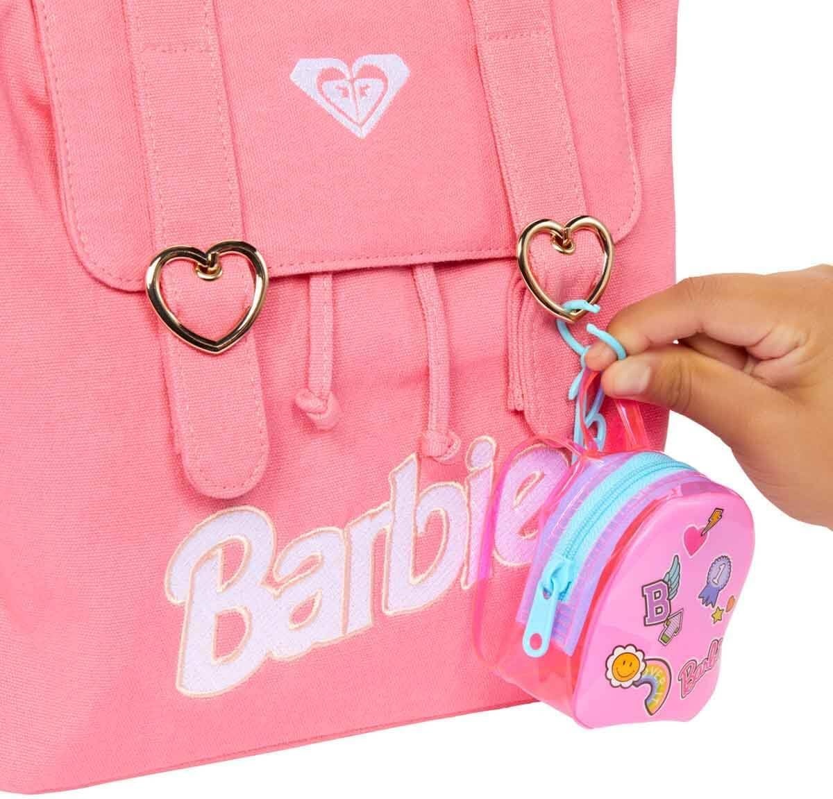 imageBarbie Clothes Set SchoolThemed with Dress 5 Acessories amp Zippered DollSized Backpack with ClipOn Ring