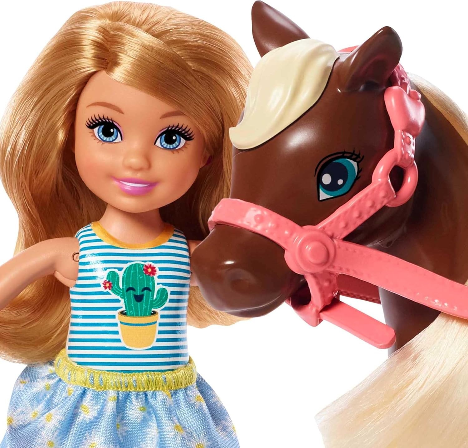 imageBarbie Club Chelsea Doll amp Horse Set Blonde Small Doll in Removable Skirt amp Brown Pony with Blonde Mane Plus Riding AccessoriesBlonde