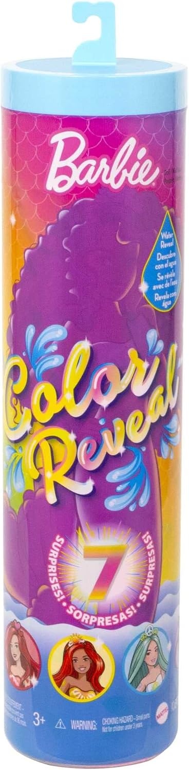 imageBarbie Color Reveal Doll amp Accessories Rainbow Mermaid Series 7 Surprises 1 Mermaid Barbie Doll Styles May Vary