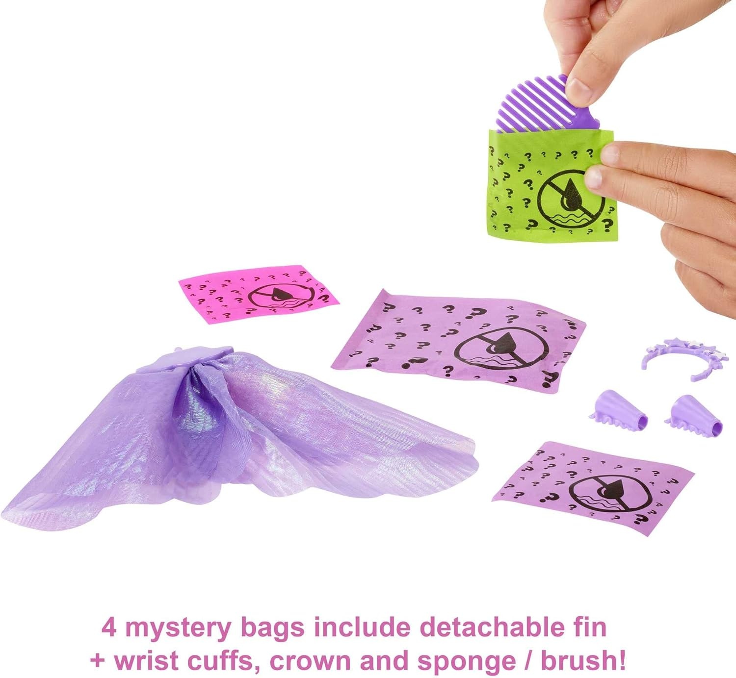 imageBarbie Color Reveal Doll amp Accessories Rainbow Mermaid Series 7 Surprises 1 Mermaid Barbie Doll Styles May Vary