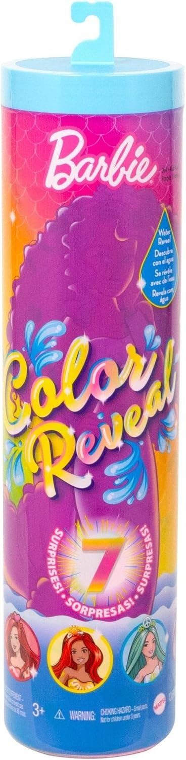 imageBarbie Color Reveal Doll amp Accessories Rainbow Mermaid Series 7 Surprises 1 Mermaid Barbie Doll Styles May Vary