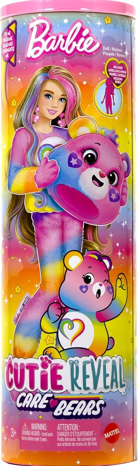imageBarbie Cutie Reveal Care Bears Doll amp Accessories Series 2 Togetherness Bear with 10 Surprises Including Color Change amp Mini Bear