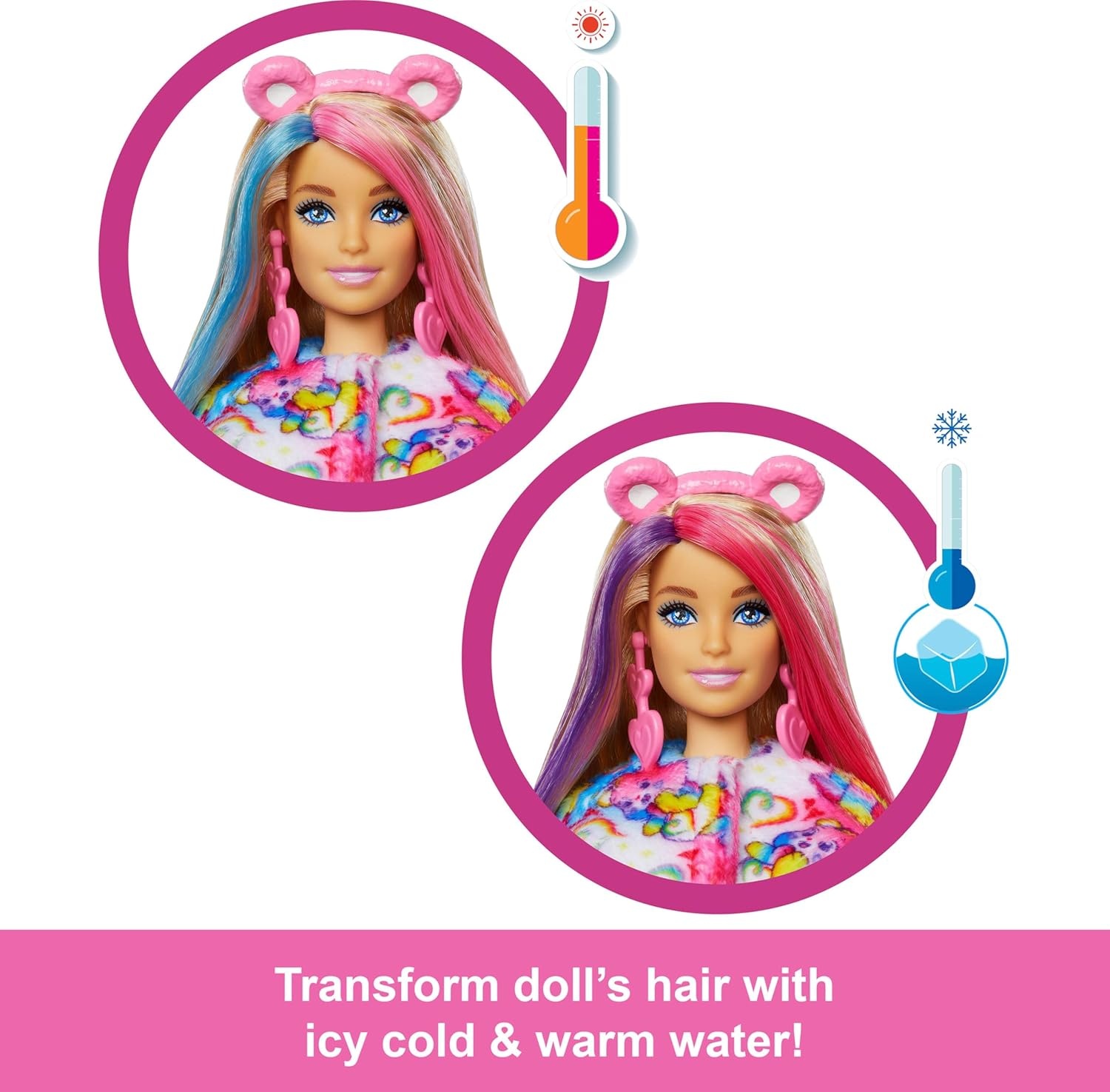 imageBarbie Cutie Reveal Care Bears Doll amp Accessories Series 2 Togetherness Bear with 10 Surprises Including Color Change amp Mini Bear