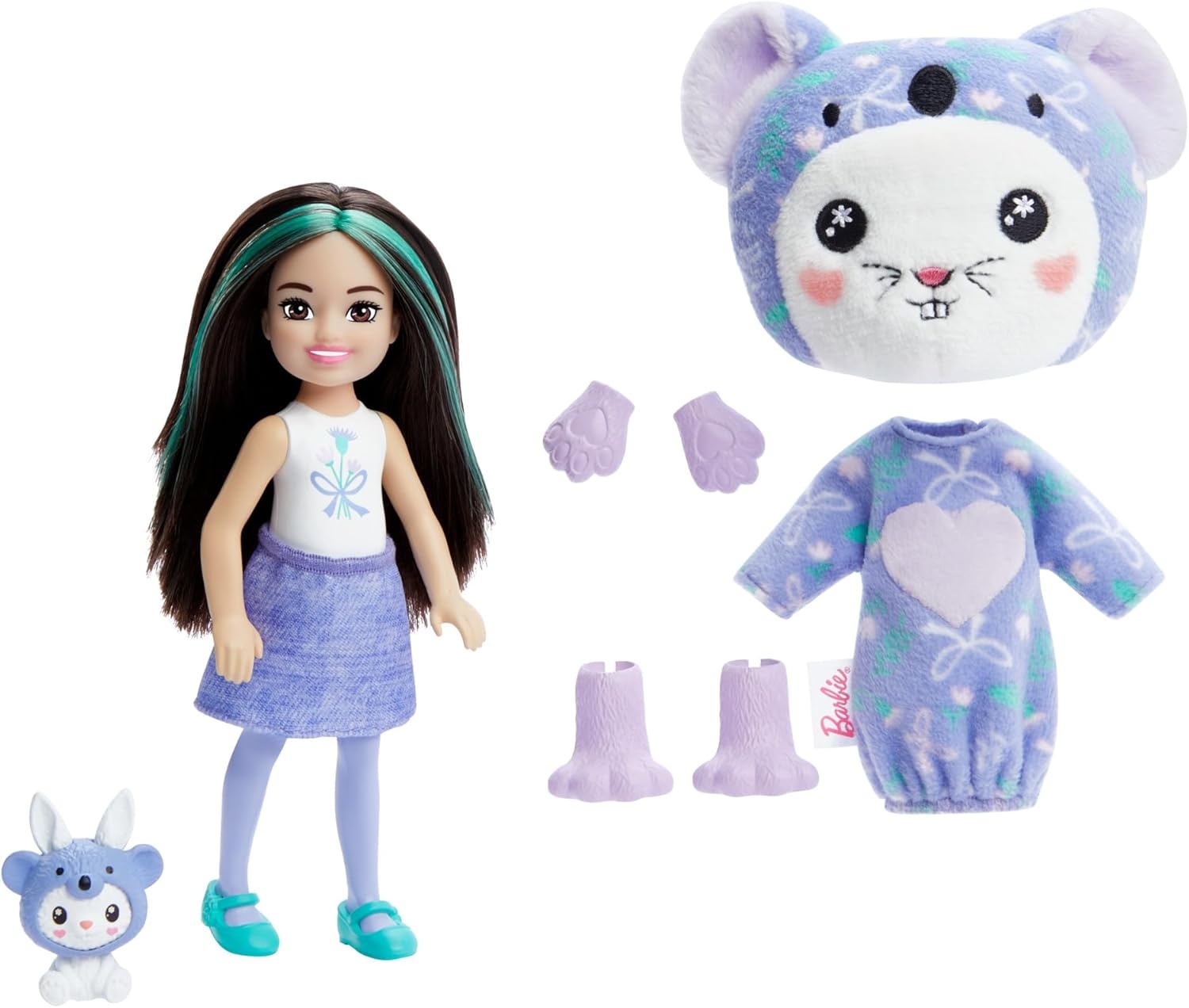 imageBarbie Cutie Reveal Chelsea Doll amp Accessories Animal Plush Costume amp 6 Surprises Including Color Change Kitten as Red PandaBunnyKoala