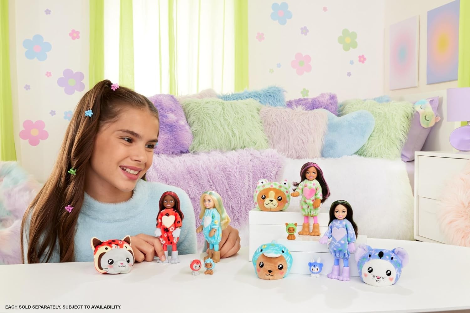 imageBarbie Cutie Reveal Chelsea Doll amp Accessories Animal Plush Costume amp 6 Surprises Including Color Change Kitten as Red PandaKittyRed Panda
