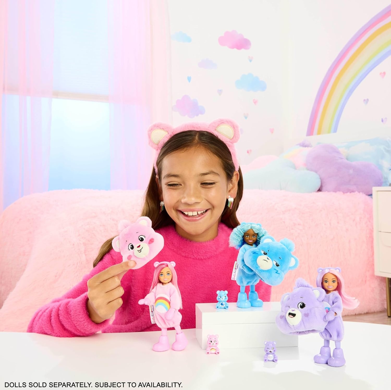 imageBarbie Cutie Reveal Chelsea Doll amp Accessories Care Bears Series Small Doll with Costume amp 6 Surprises Styles May Vary