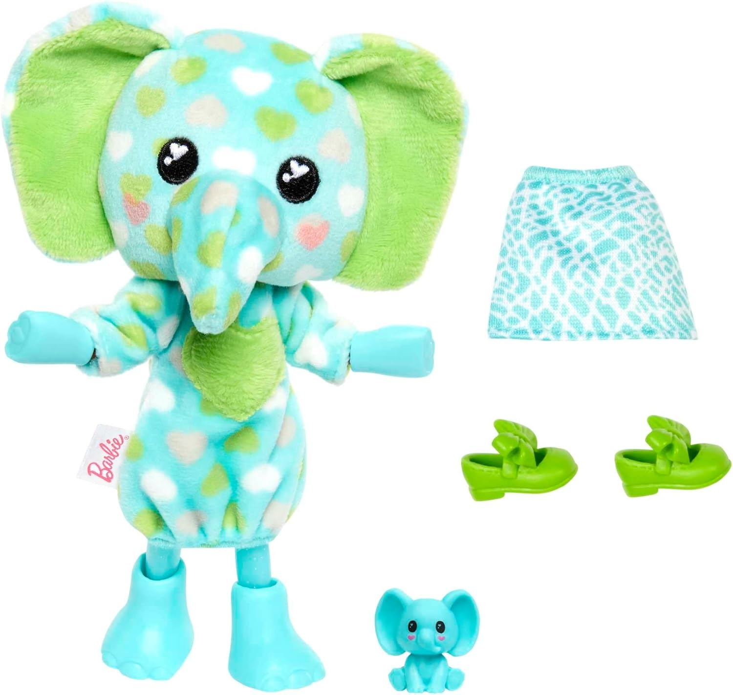 imageBarbie Cutie Reveal Chelsea Small Doll Jungle Series Monkey Plush Costume 7 Surprises Including Mini Pet amp Color ChangeElephant