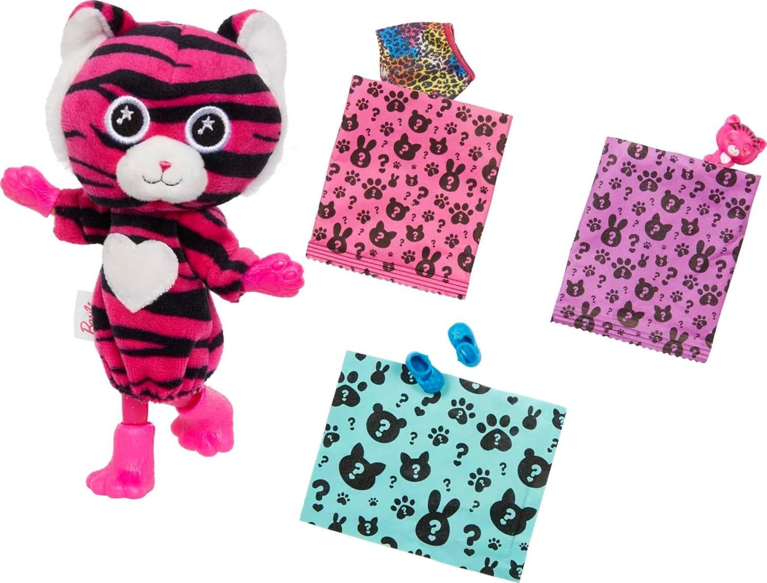 imageBarbie Cutie Reveal Chelsea Small Doll Jungle Series Monkey Plush Costume 7 Surprises Including Mini Pet amp Color ChangeTiger