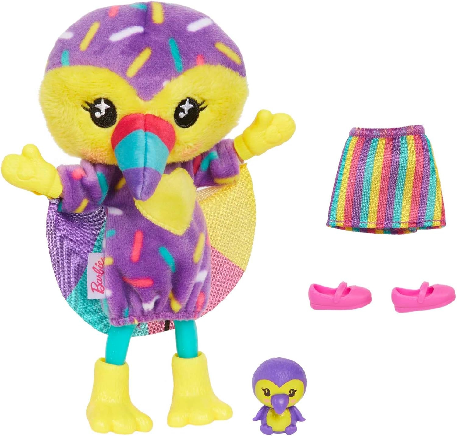 imageBarbie Cutie Reveal Chelsea Small Doll Jungle Series Monkey Plush Costume 7 Surprises Including Mini Pet amp Color ChangeToucan