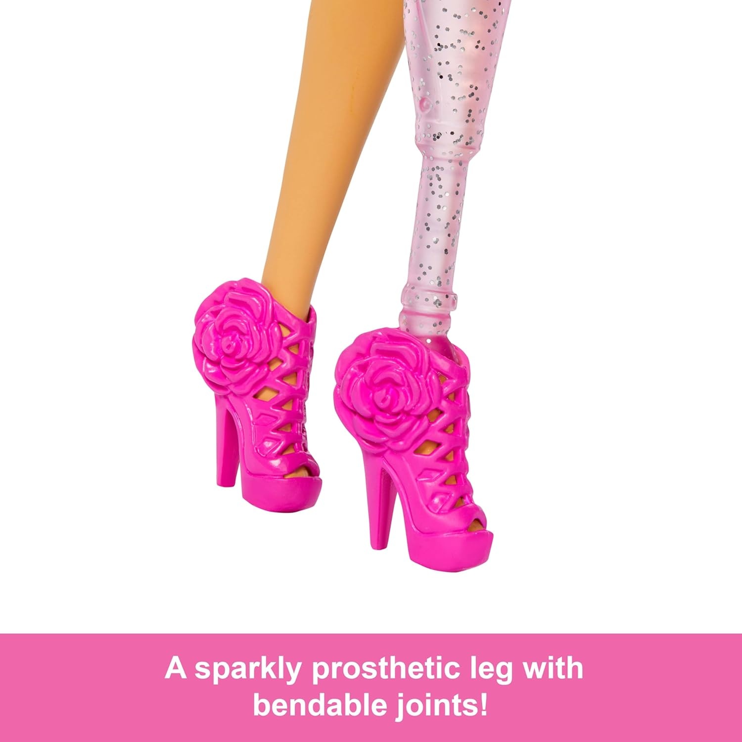 imageBarbie Deluxe Style Doll 2 in Barbiecore Outfit Black Hair and Glittery Prosthetic Leg Pink Top and Skirt Set with Rosette Detail and AccessoriesMulticolor