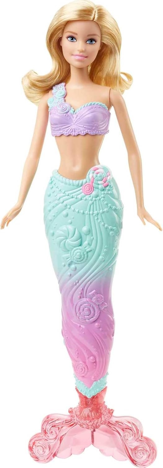 imageBarbie Doll Fantasy DressUp Set with Blonde Fashion Doll CandyInspired Clothes amp Accessories like Fairy Wings amp Mermaid TailBarbie Fantasy