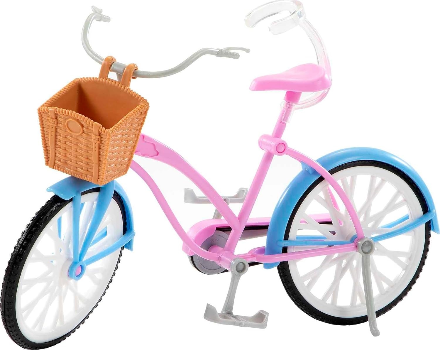 imageBarbie Doll and Bike Playset with Doll 115 in Blonde Bicycle with Rolling Wheels amp Water Bottle Accessory Gift for 3 to 7 Year Olds
